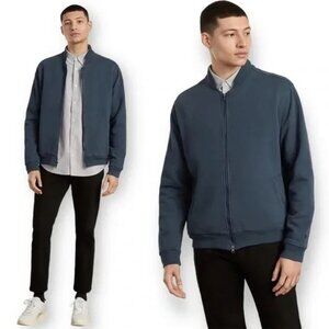 EVERLANE The Organic Cotton Bomber Jacket Full Zip in Blue Unisex Mens MD
